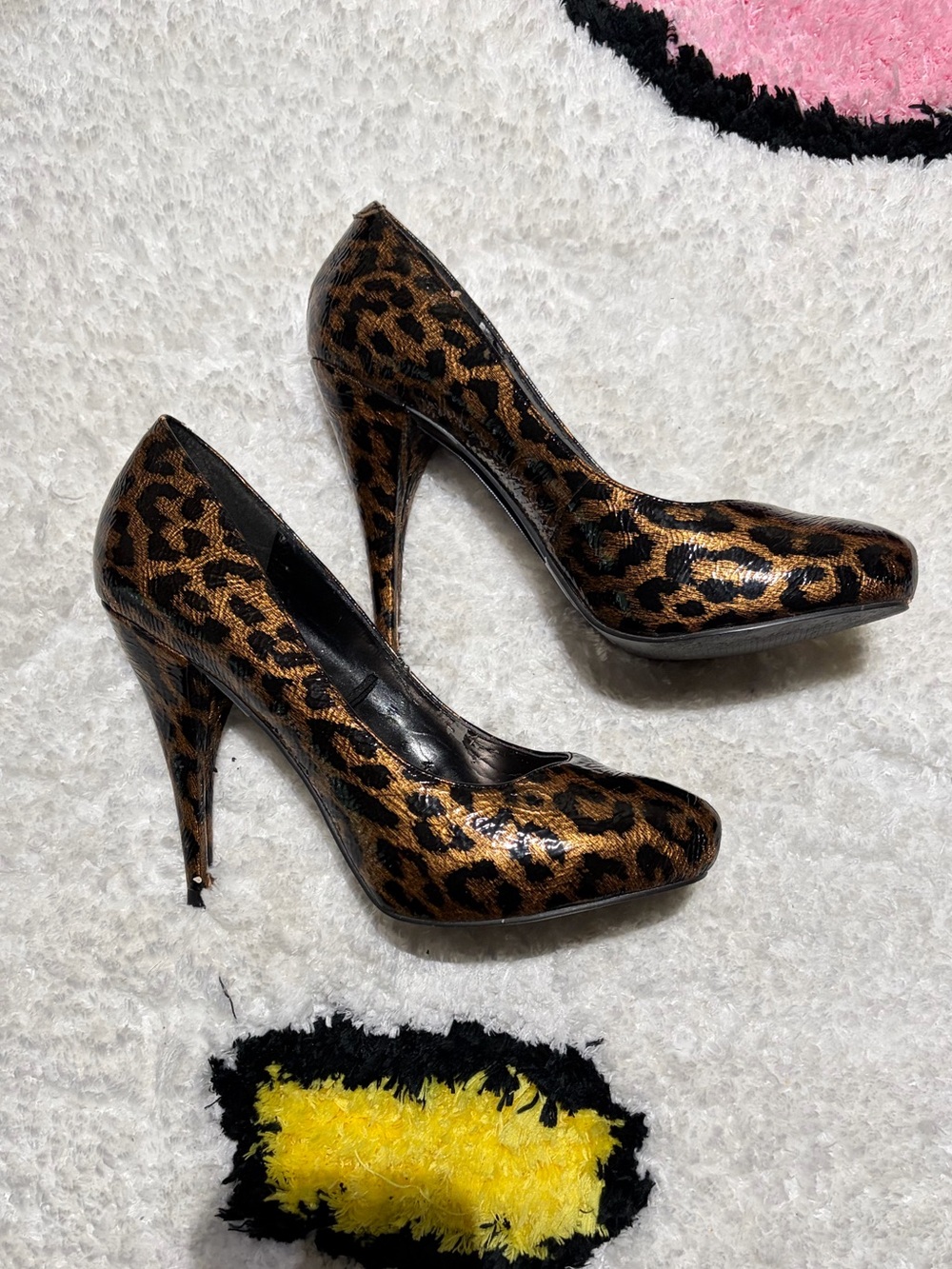 Steve Madden Leopard Print High Heel Pumps - Brown/Black